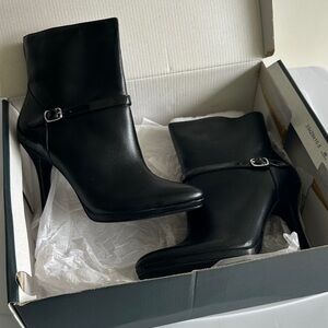 Chaps Sleek Black Heeled Boots